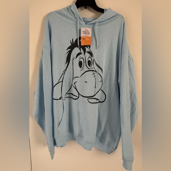 Disney Eeyore Hoodie Sweatshirt Fleece Pullover - Picture 2 of 6